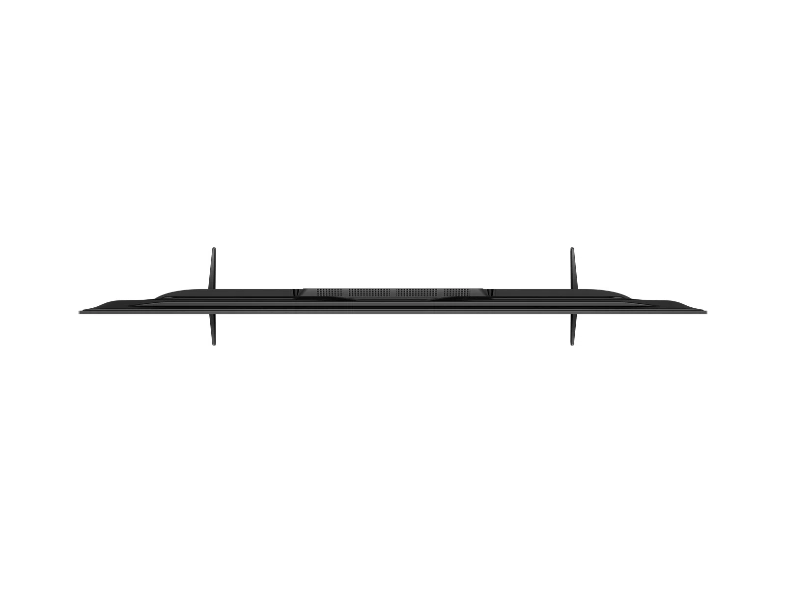 TCL 43V6C – TCL East Africa Kenya Side view of a slim black soundbar with vents along the center on a white background.